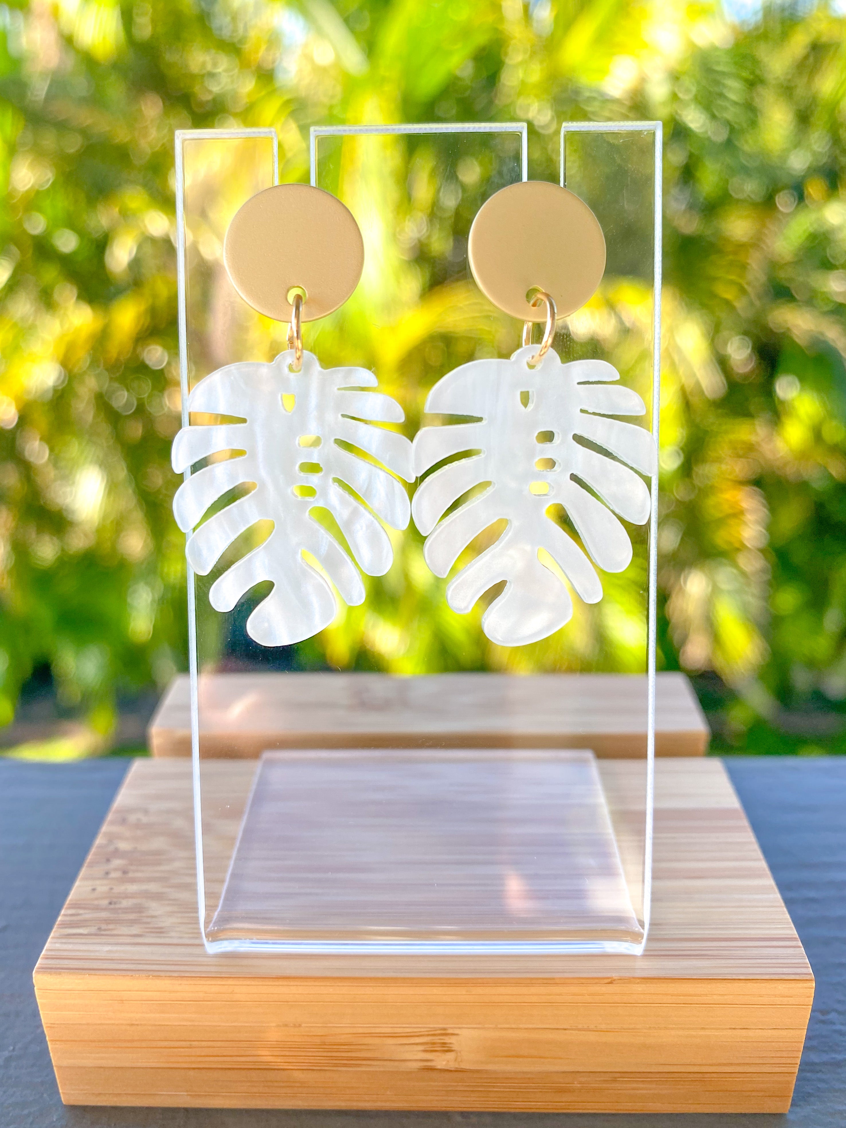 Monstera earrings – theclaybouquet