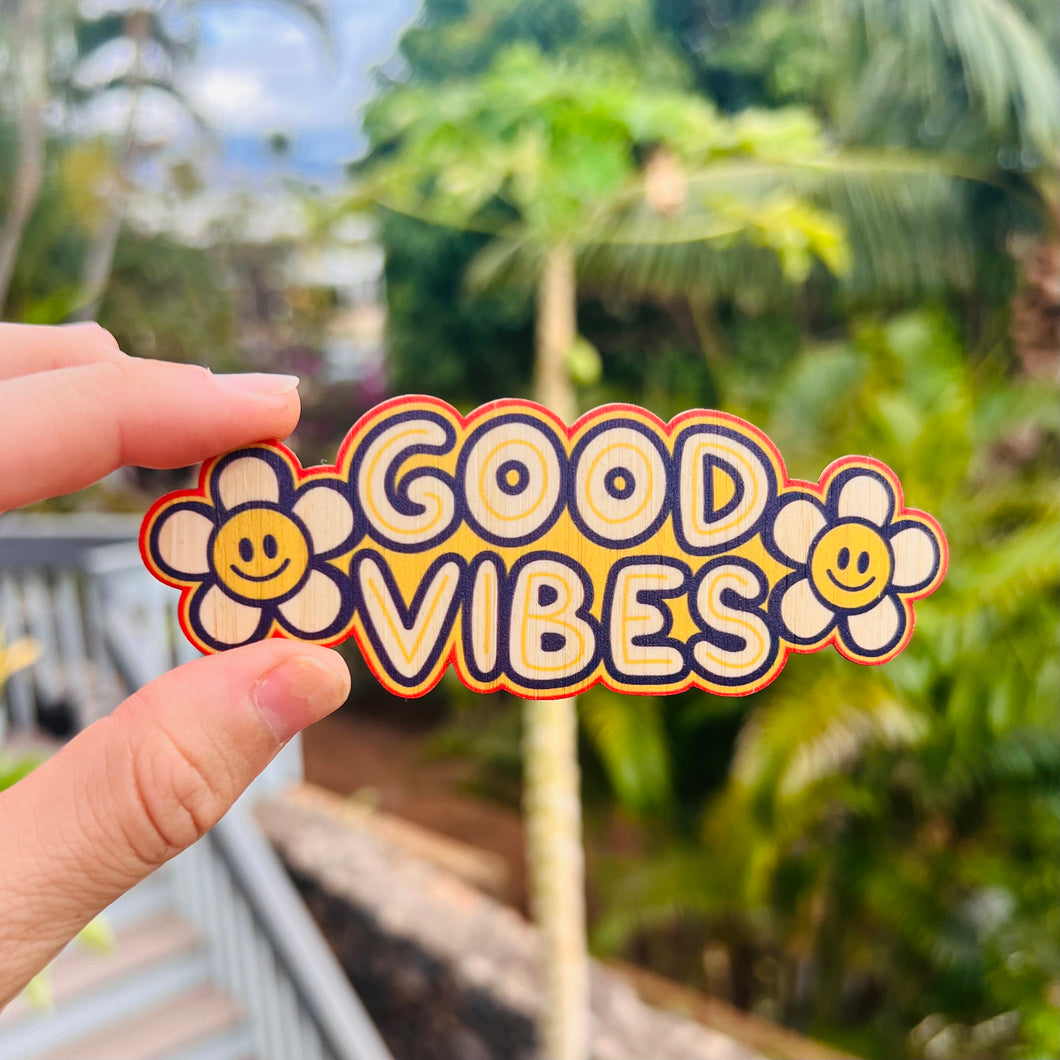 Bamboo sticker - Good vibes daisy