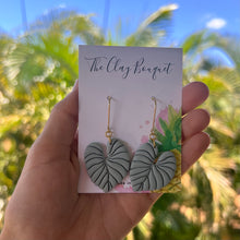 Load image into Gallery viewer, Clay - Philodendron leaf earrings
