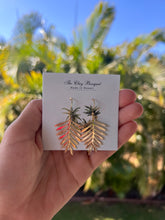 Load image into Gallery viewer, Gold palm leaf earrings
