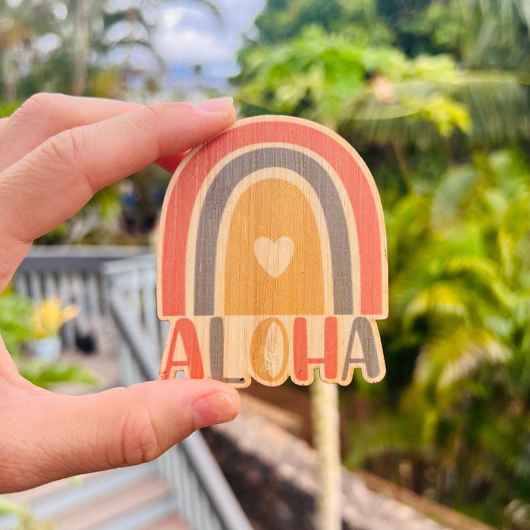 Bamboo sticker - Rainbow Aloha