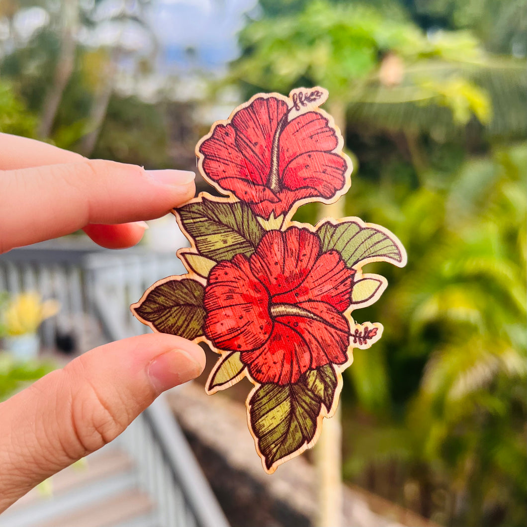 Bamboo sticker - Hibiscus