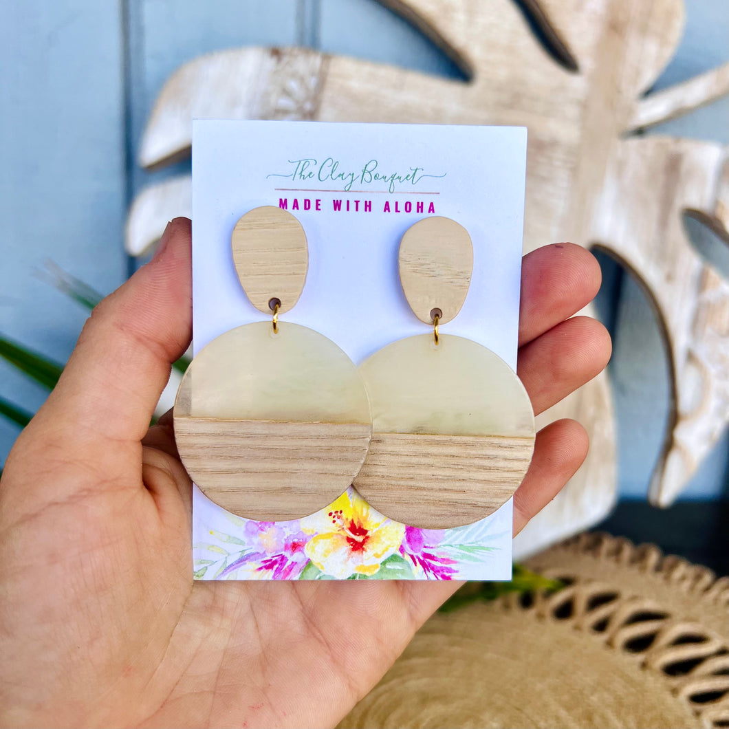 Wooden circle earrings