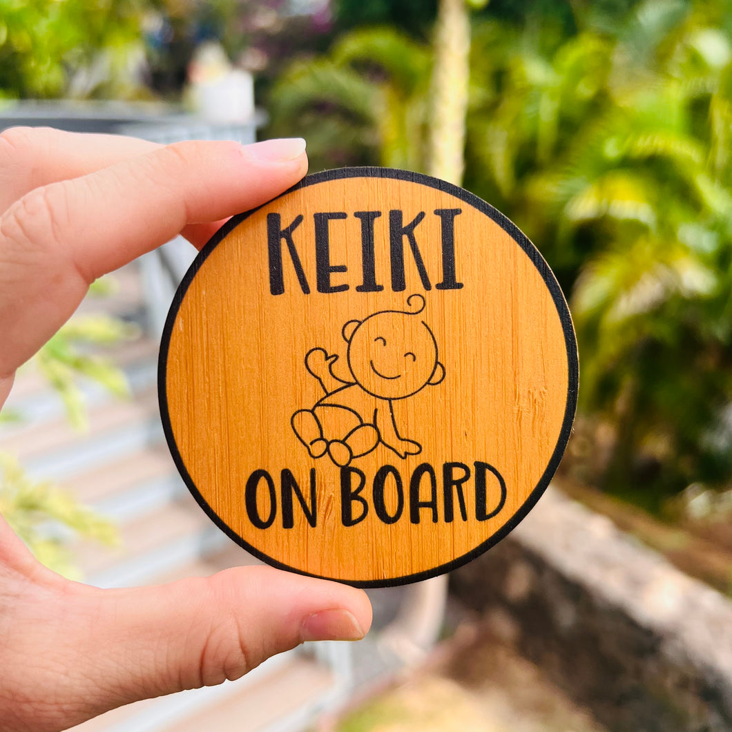 Bamboo sticker - Keiki on board