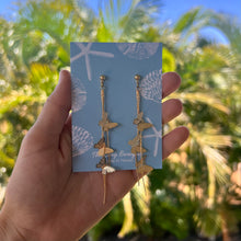 Load image into Gallery viewer, Gold / Silver butterflies dangle earrings
