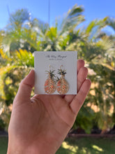 Load image into Gallery viewer, Gold palm teardrop earrings
