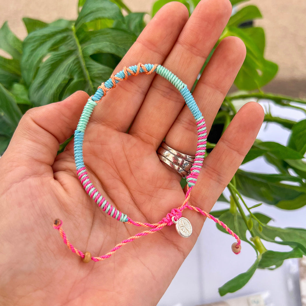 Bracelet - Teal & Pink