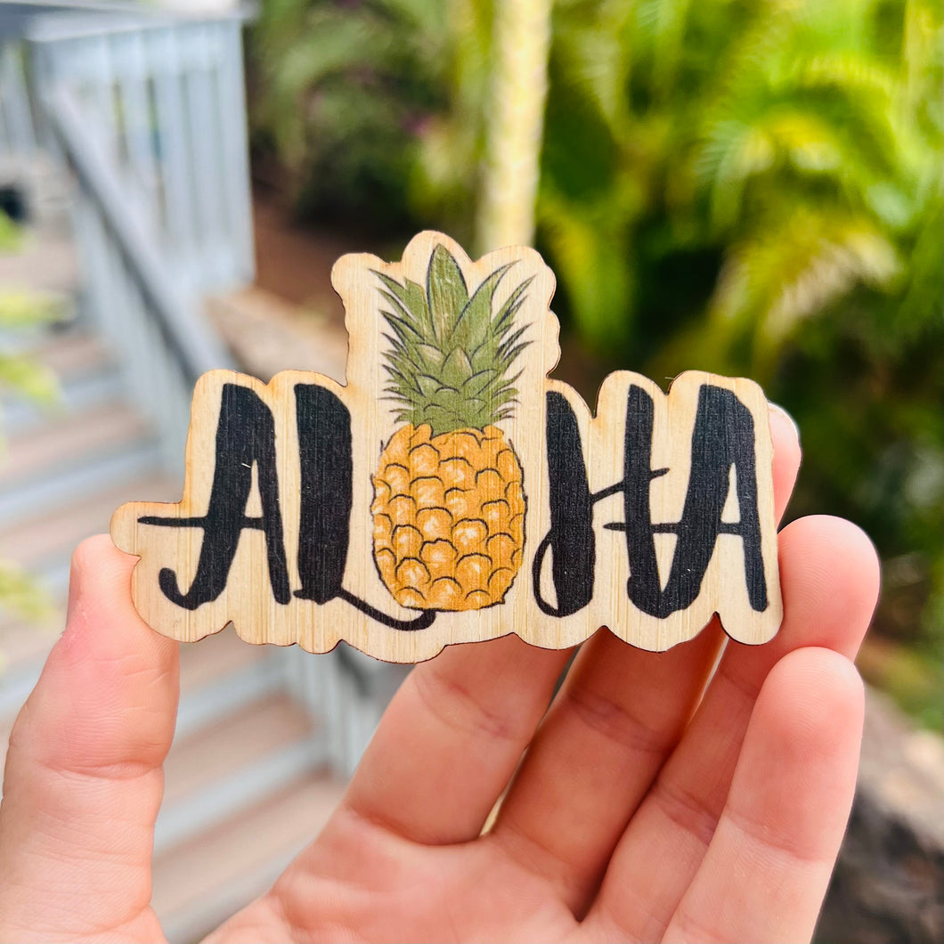 Bamboo sticker - Aloha Pineapple