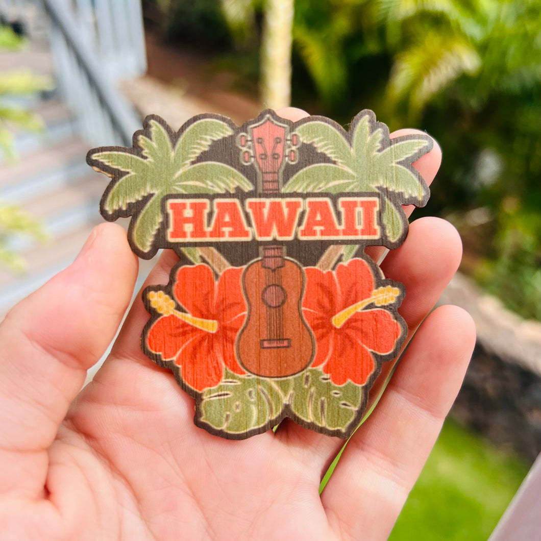 Bamboo sticker - Hawaii Ukulele