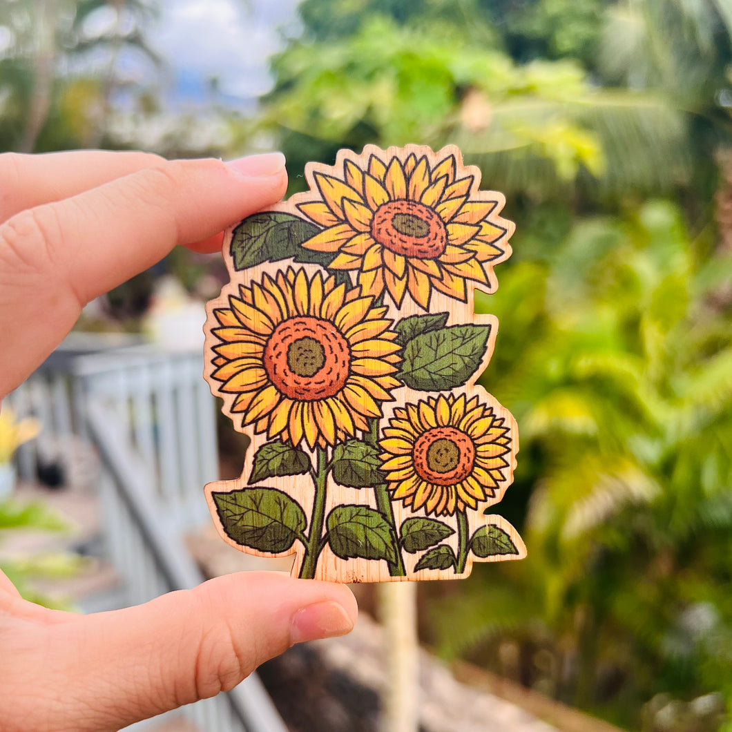 Bamboo sticker - Bunch of sunflowers