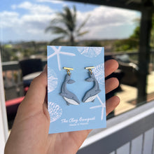 Load image into Gallery viewer, Clay - Whale earrings
