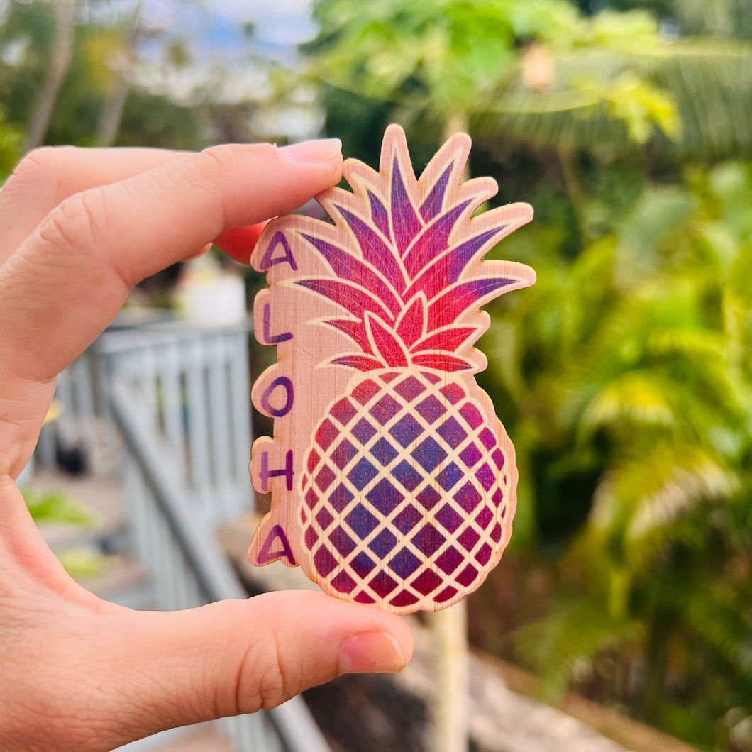 Bamboo sticker - Aloha pink pineapple