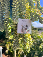 Load image into Gallery viewer, Silver palm teardrop earrings
