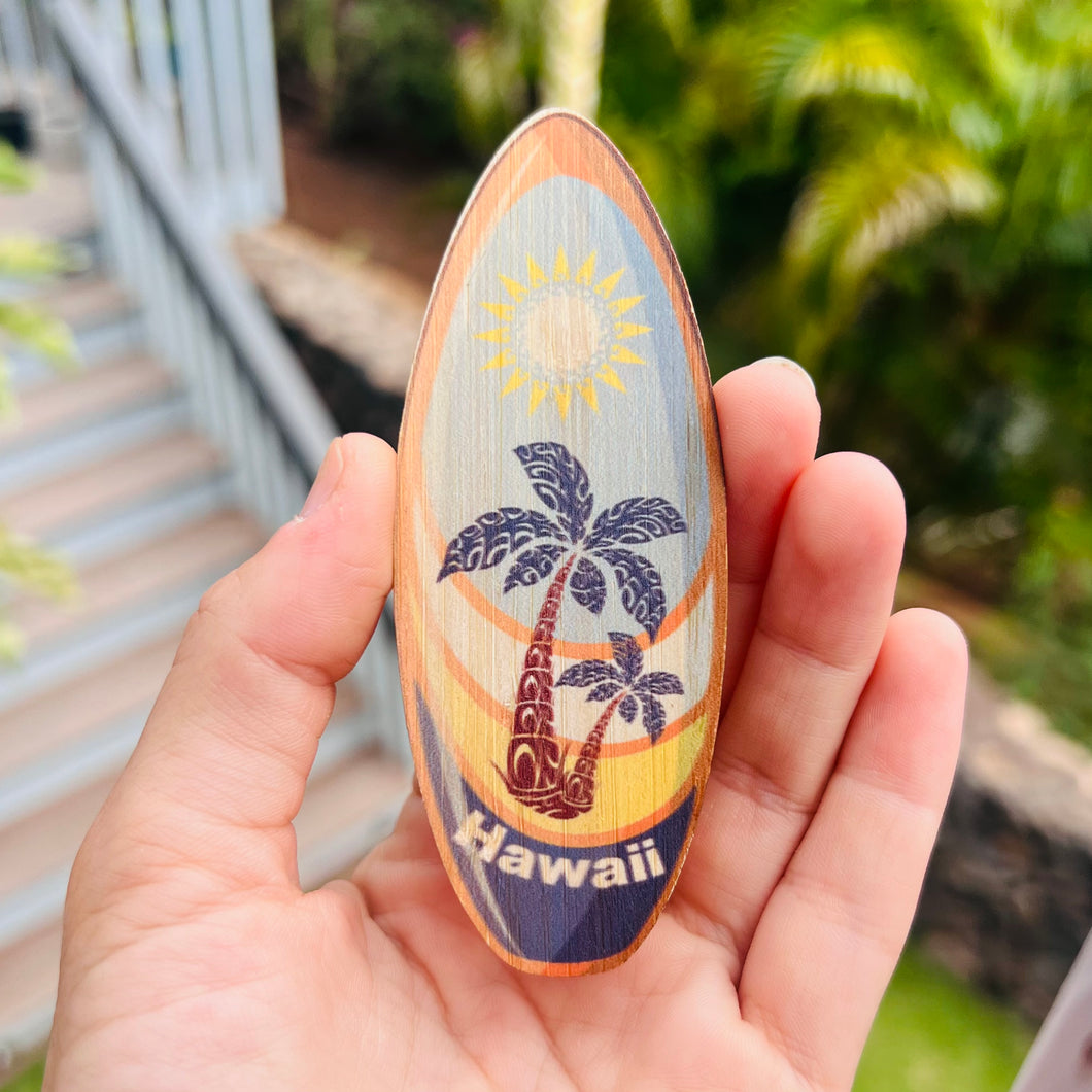 Bamboo sticker - Hawaii surfboard