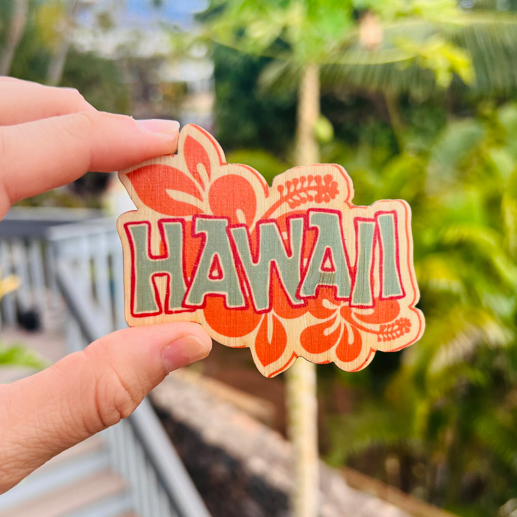 Bamboo sticker - Hawaii Hibiscus