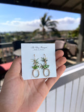 Load image into Gallery viewer, CZ pineapple earrings
