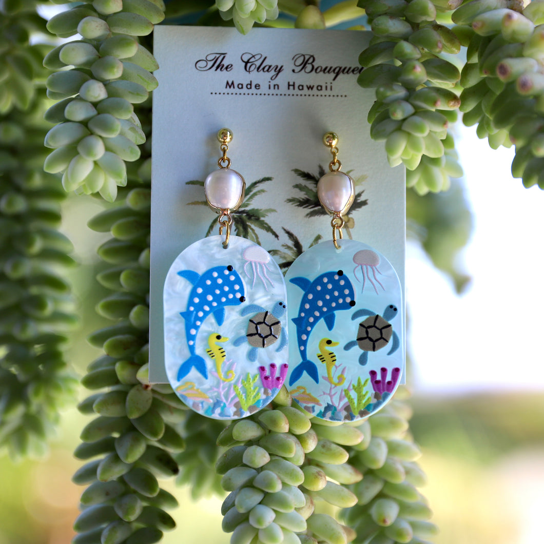 Aquarium earrings