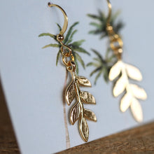 Load image into Gallery viewer, Gold heliconia earrings
