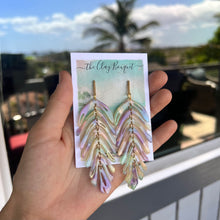 Load image into Gallery viewer, Long palm leaf earrings - Unicorn
