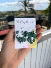 Load image into Gallery viewer, Clay - Monstera earrings
