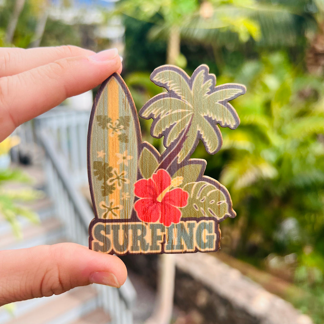 Bamboo sticker - Surfing