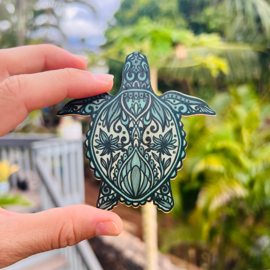 Bamboo sticker - Honu mandala