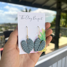 Load image into Gallery viewer, Clay - Philodendron leaf earrings
