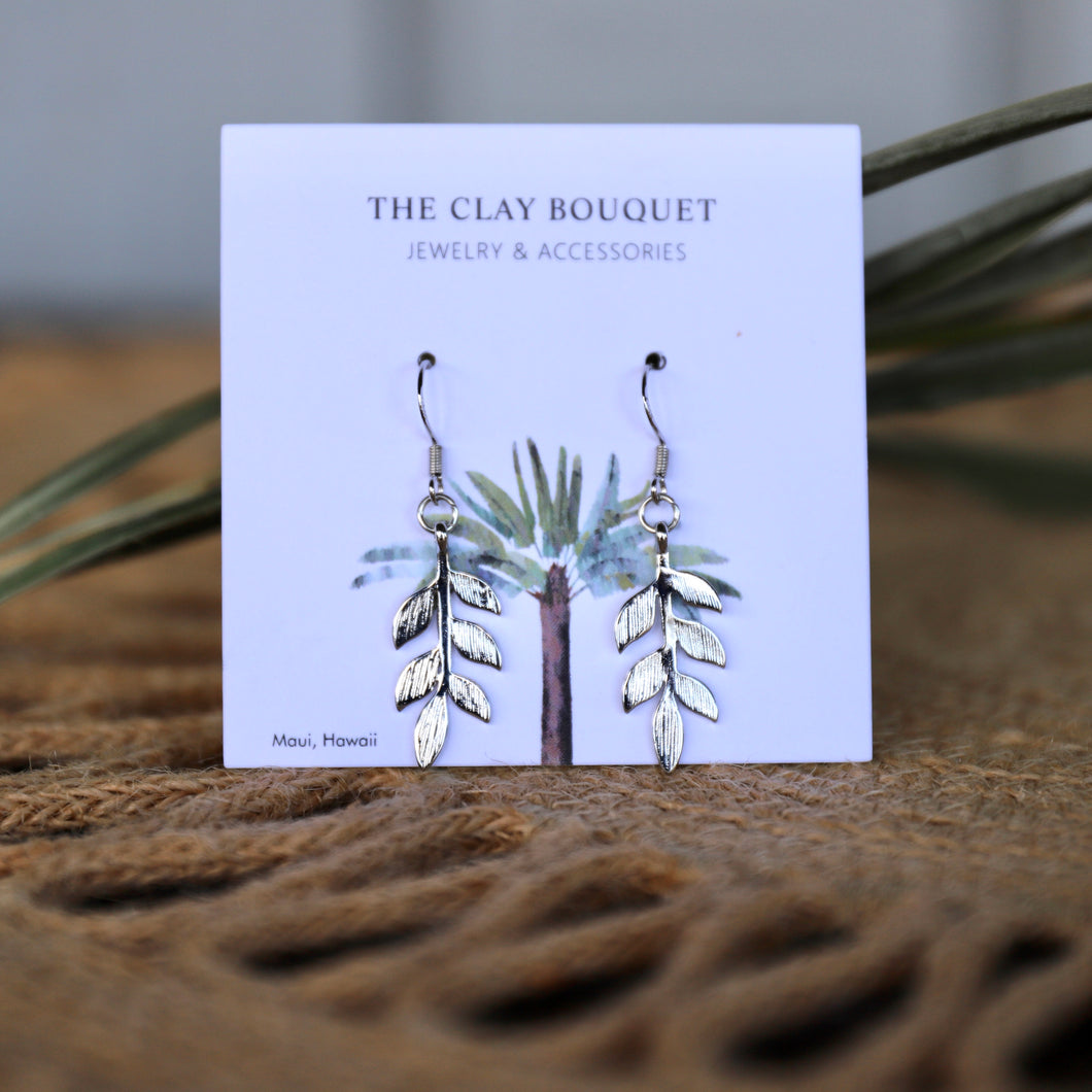 Silver heliconia earrings