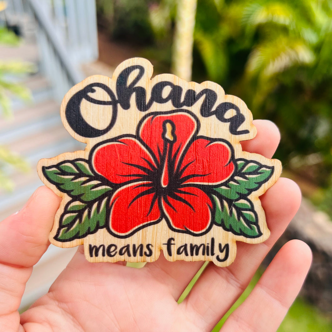 Bamboo sticker - Ohana means family