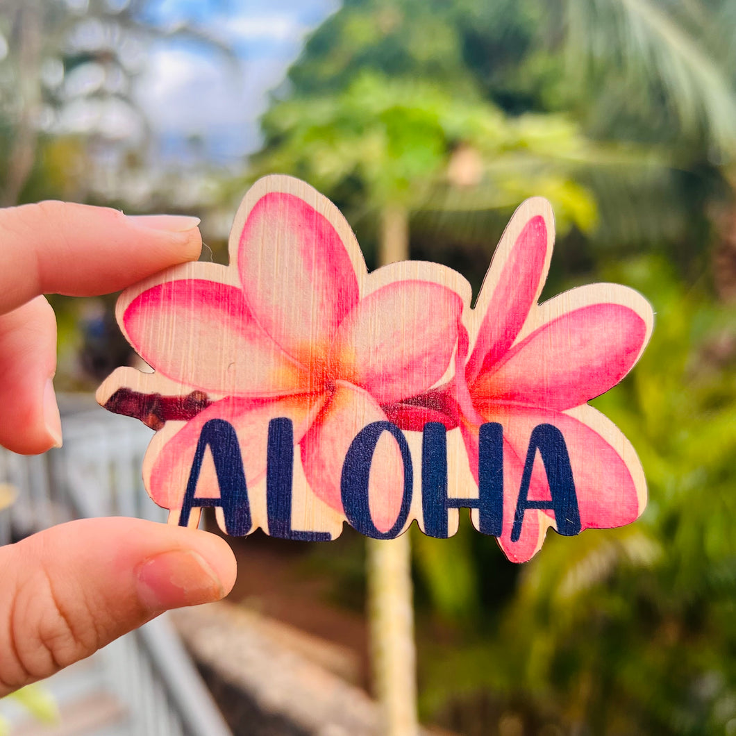 Bamboo sticker - Aloha Plumeria