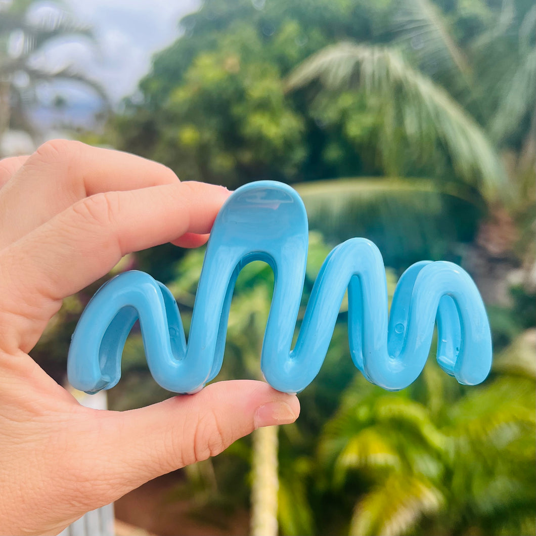 Wave hair clip - Blue