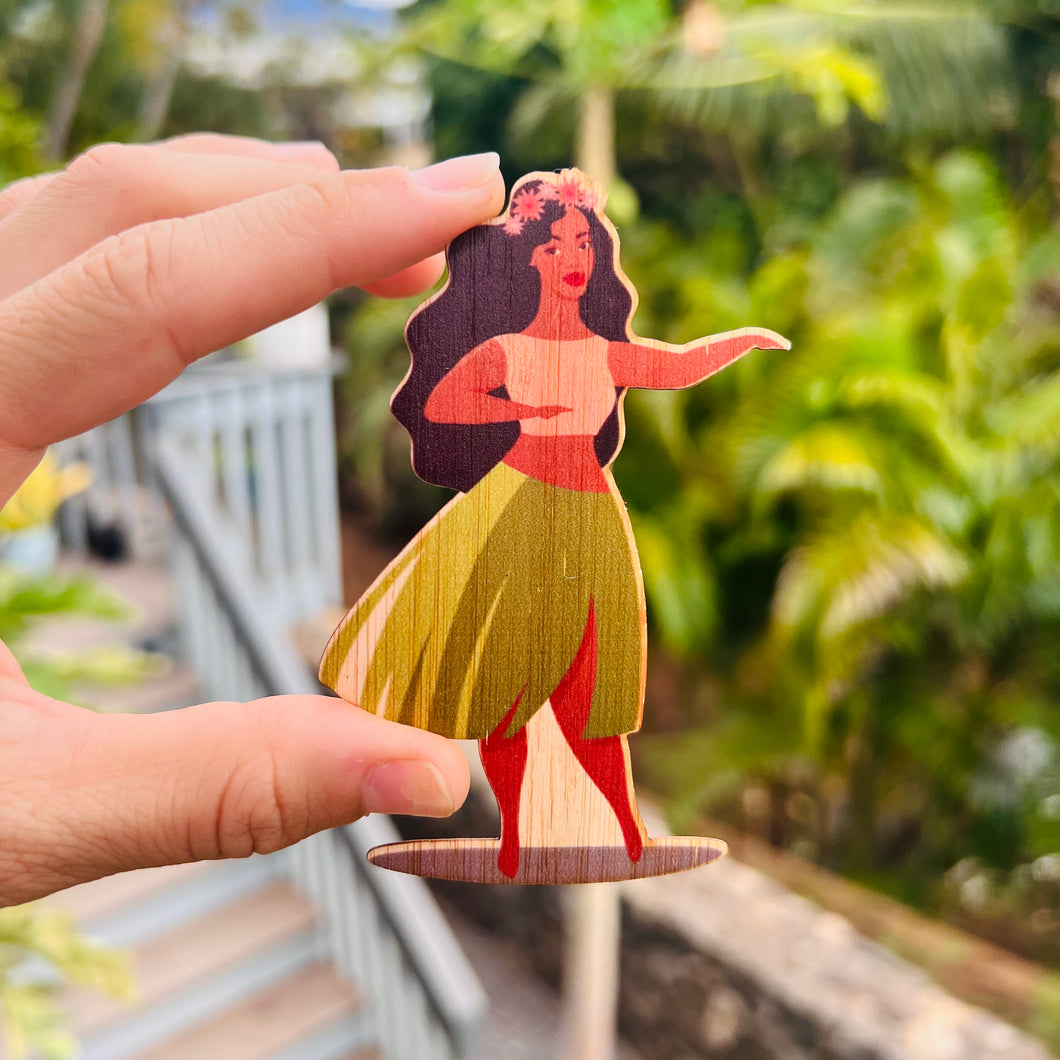 Bamboo sticker - Hula girl