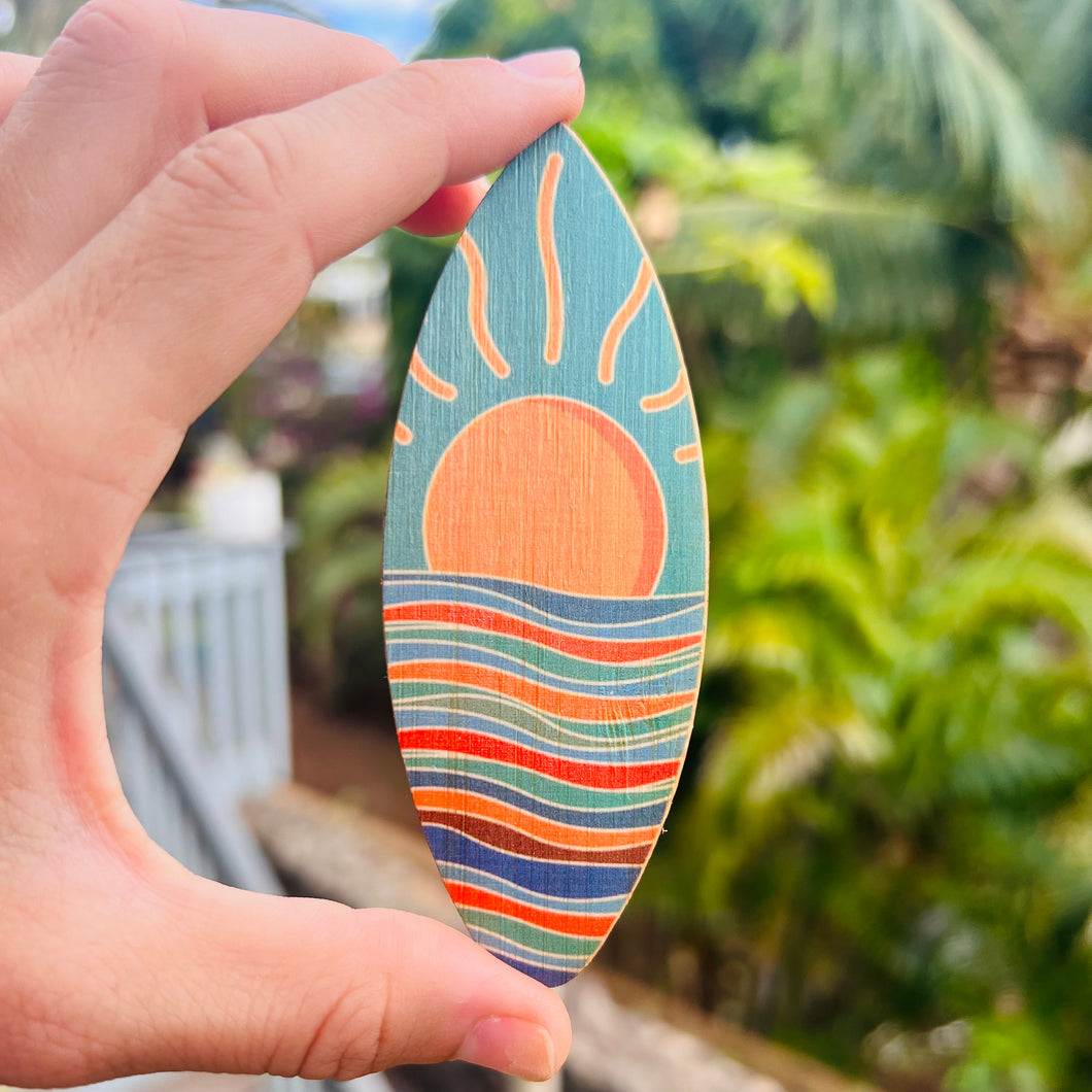 Bamboo sticker - Sunset Surfboard