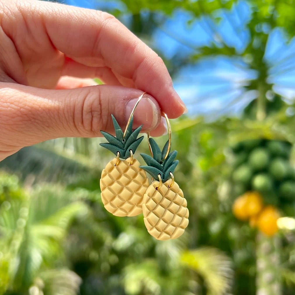 Clay - Pineapple earrings