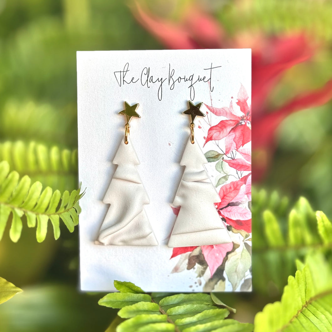 Clay - Classy Christmas tree earrings