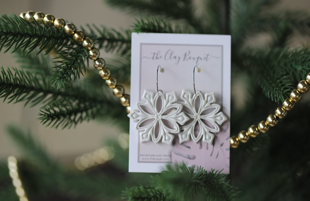 Clay - Snowflake earrings