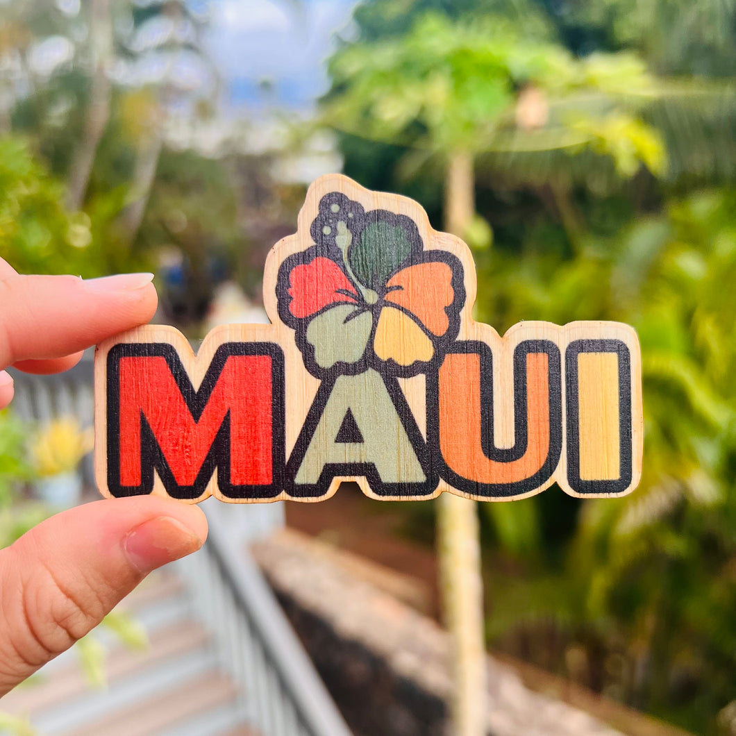 Bamboo sticker - Maui Hibiscus