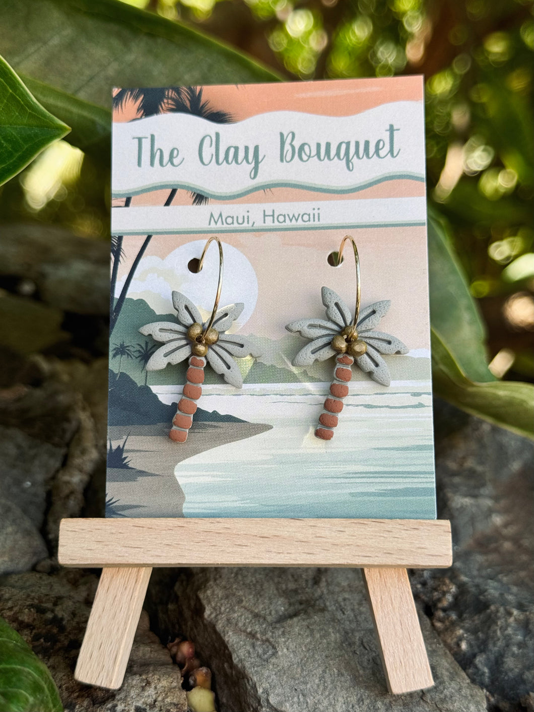 Clay - Palm tree earrings