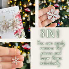 Load image into Gallery viewer, Clay - 3 in 1 Snowflake earrings
