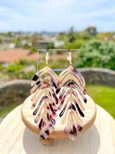 Load image into Gallery viewer, Long palm leaf earrings - Tortoise
