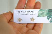 Load image into Gallery viewer, Gold earrings - CZ star
