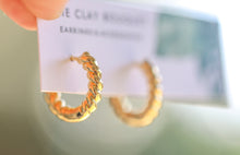 Load image into Gallery viewer, Gold earrings - braided hoop
