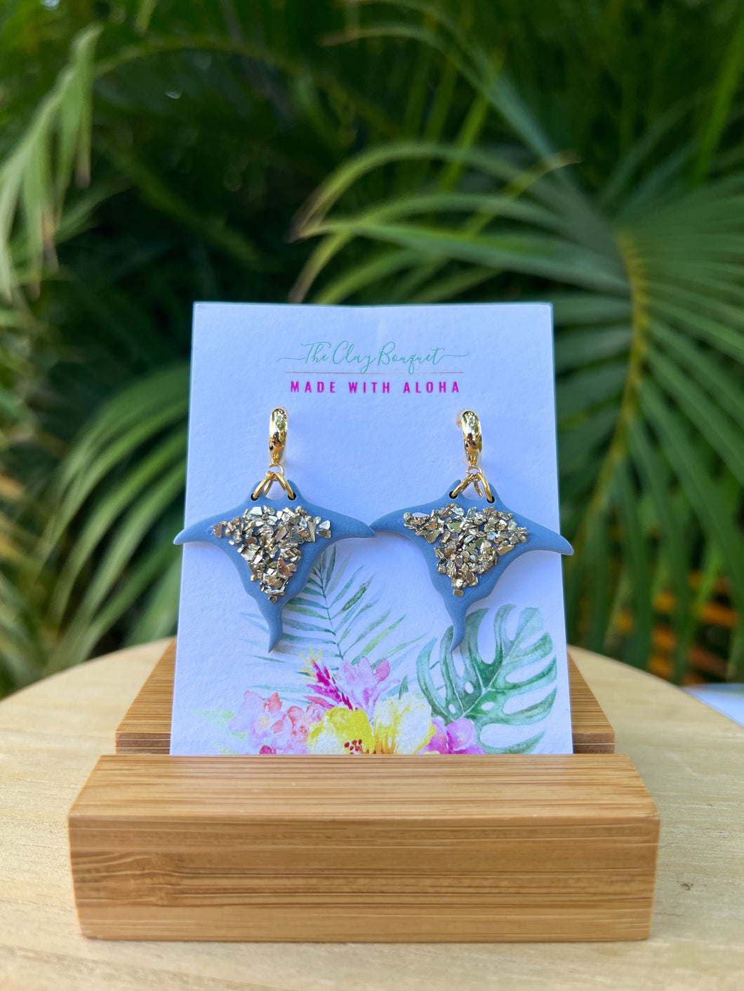 Clay - Manta ray earrings