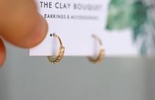 Load image into Gallery viewer, Gold earrings - tiny CZ hoop
