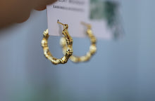 Load image into Gallery viewer, Gold earrings - bamboo hoop
