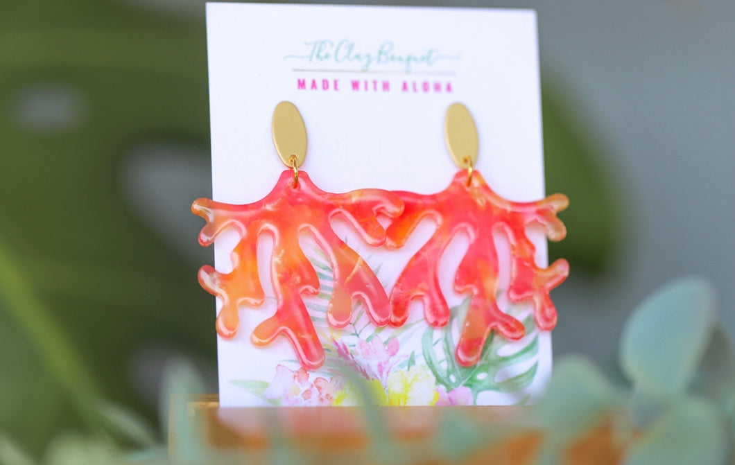 Coral earrings