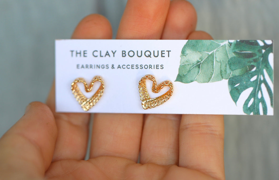 Gold earrings - hearts